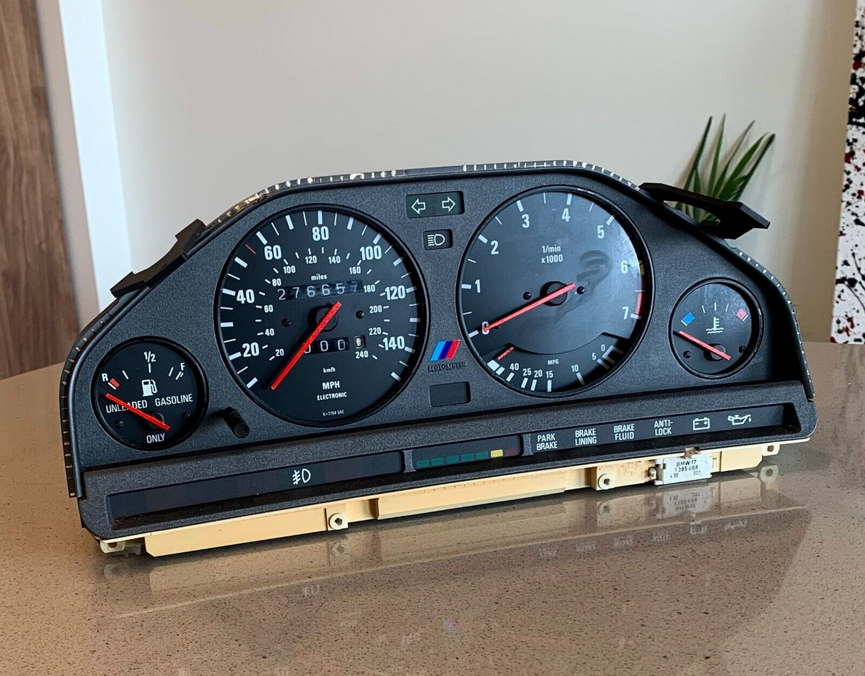 BMW E30 3-Series Black Gauge Cluster Rings