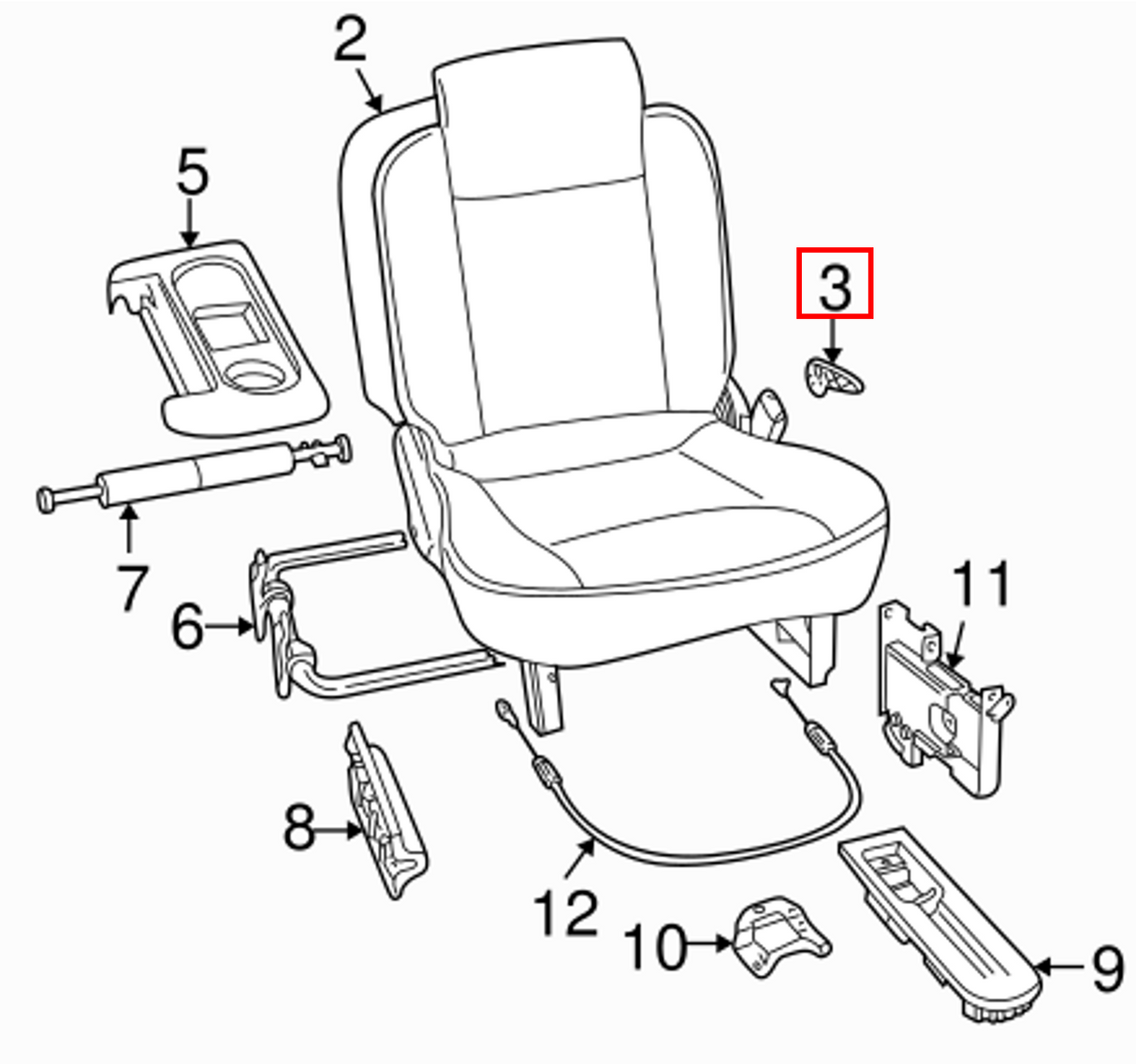 Land Rover Discovery 2 Jump Seat Release Lever - Left