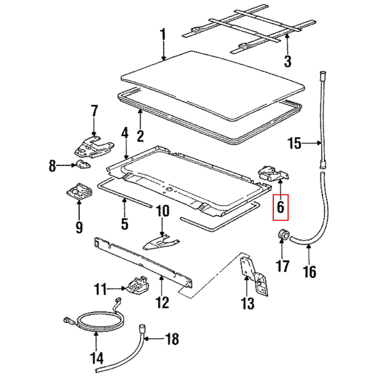 Porsche 924 944 968 Sunroof Lift Arm Covers - Left & Right Set - Detail Shot
