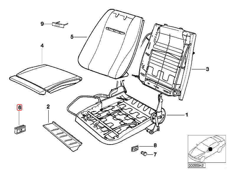 Sport Seat Guide Thigh Support Clips For Various Bmw Models - Set of 4