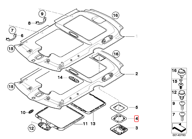 BMW E46 E39 Z3 R50 R53 Alarm Module Bracket - Bottom
