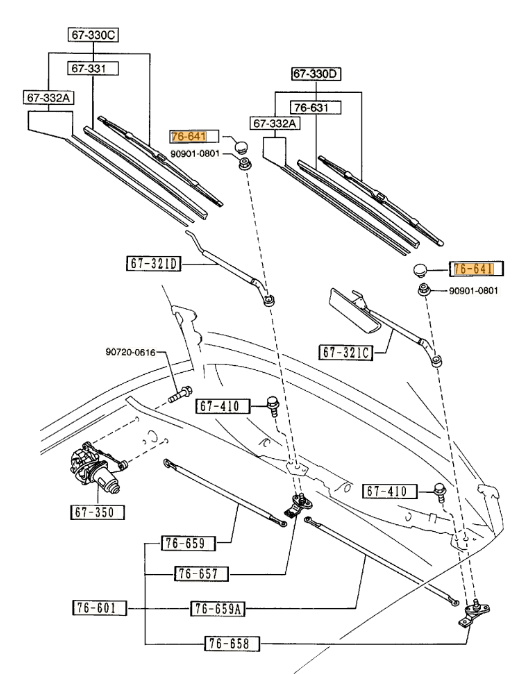 Mazda Miata NA & NB Windshield Wiper Caps - Eunos Logo