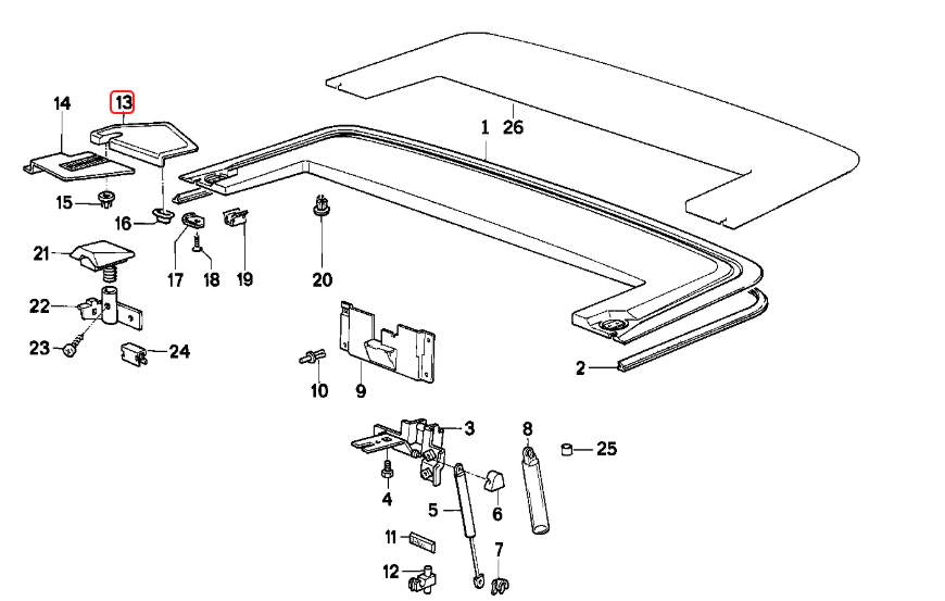 BMW E30 Convertible Tonneau Cover Caps - Left & Right Set