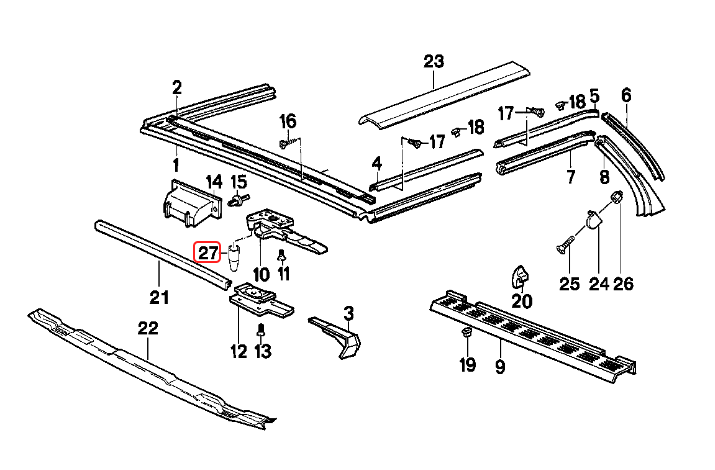 BMW E30 Convertible Top Centering Bolt Covering - Set of 2
