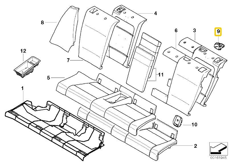 BMW E46 E53 Rear Bolster Clip - Set of 5