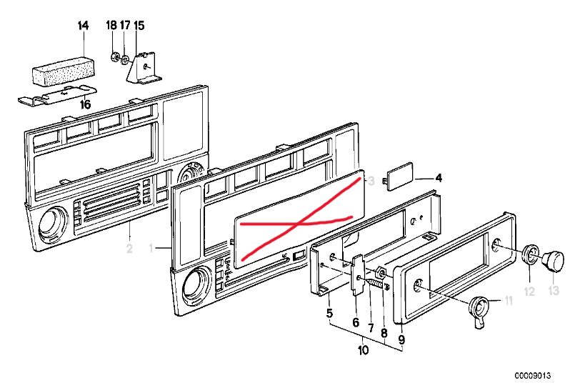 BMW E30 3-Series Radio Delete Panel