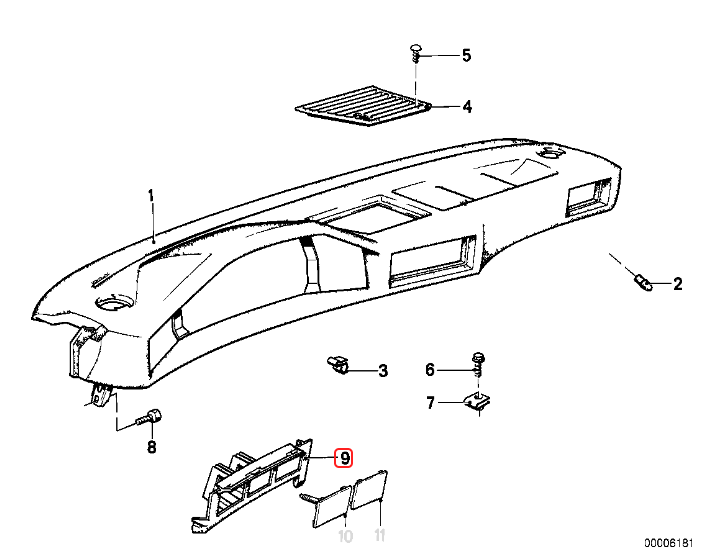 BMW E28 5-Series Headlight & Fog Light Switch Panel