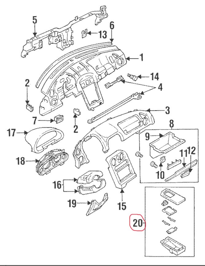 Mazda Miata NA Center Console Cup Holder