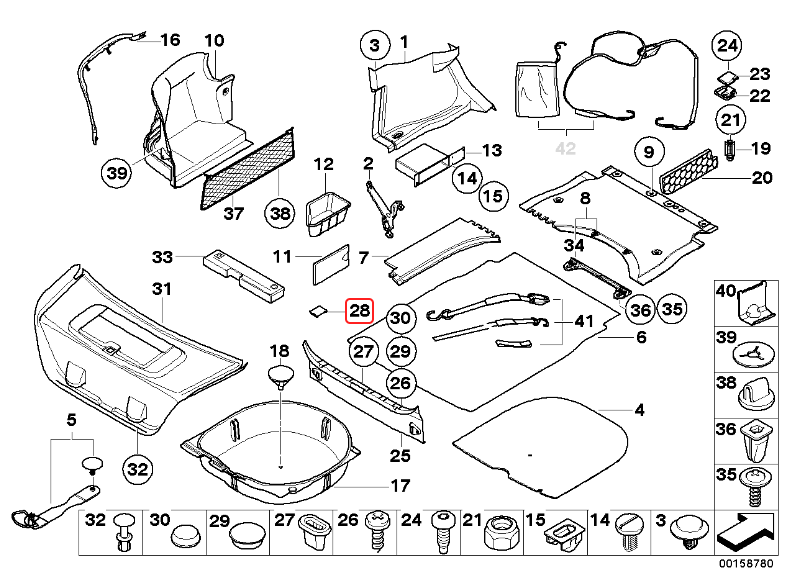 Trunk Trim Panel Screw Caps for Various BMWs - Set of 5
