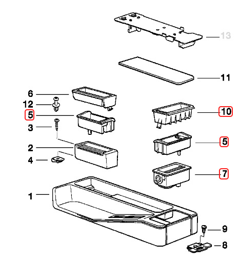 BMW E36 3-Series Rear Dual Cup Holder