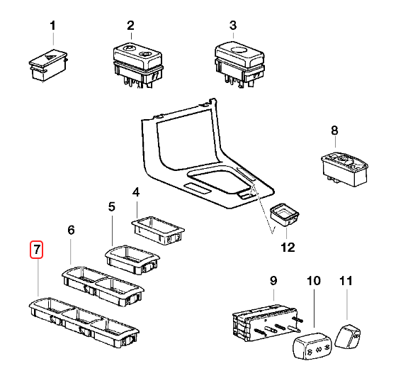BMW E36 3-Series Triple Center Console Switch Bezel