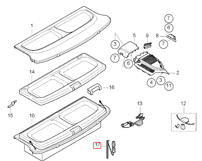 BMW E36 3-Series Compact Parcel Shelf Hooks - Left & Right Set