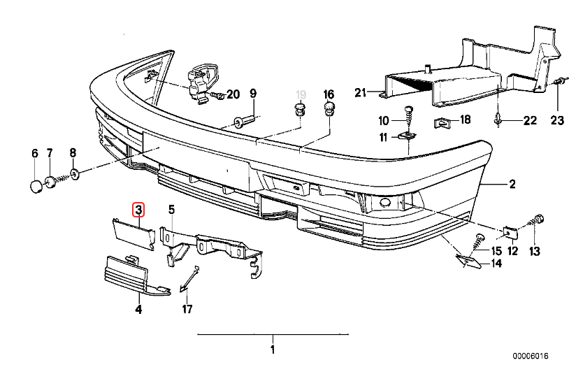 BMW E28 5-Series M-Tech Bumper Fog Light Covers - Left