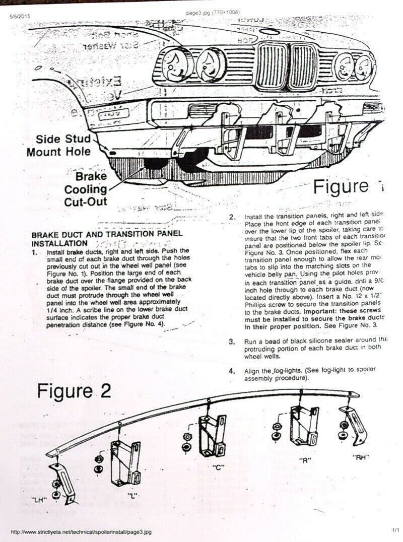 BMW E30 3-Series ES/IS Cow Catcher Brake Duct Intakes