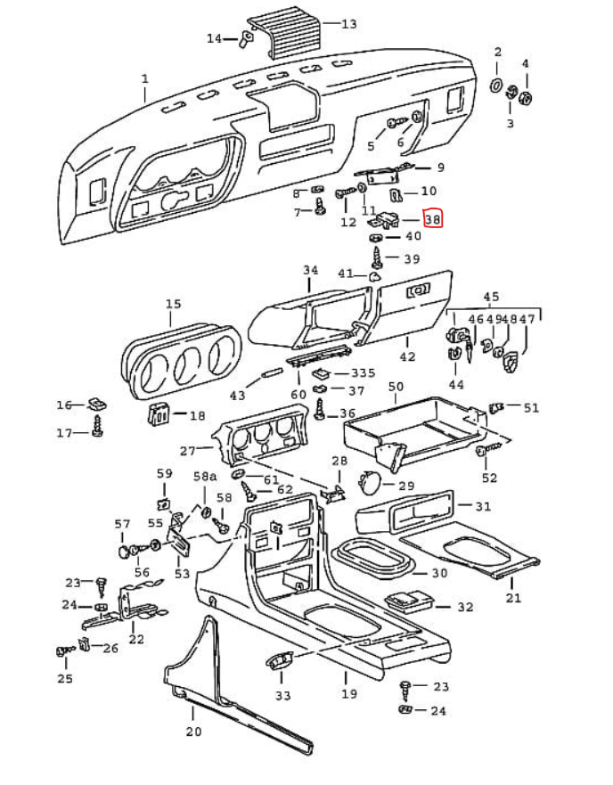 Porsche 944 Glove Box Clip