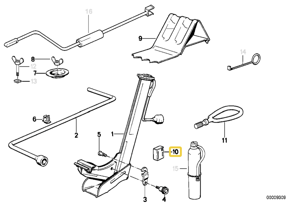 BMW E30 3-Series Trunk Jack Mount Cap