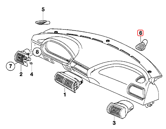 BMW Z3 Defroster Vents - Left