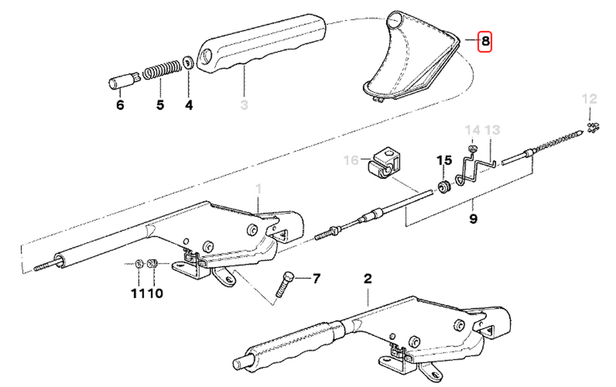 BMW E36 3-Series Emergency Brake Boot Frame