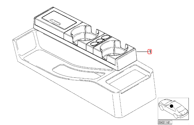 BMW E36 3-Series Single Cup Holder - Extra Large