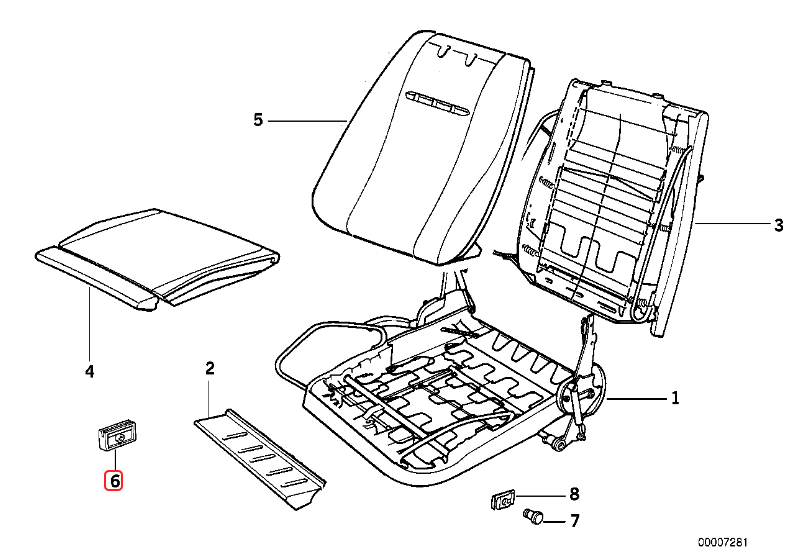 Sport Seat Guide Thigh Support Clips For Various Bmw Models - Set of 4