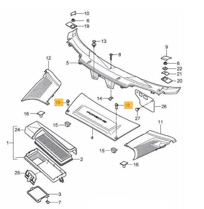 Porsche 997 & 987 Battery Cover Locking Bolt - Alternate View