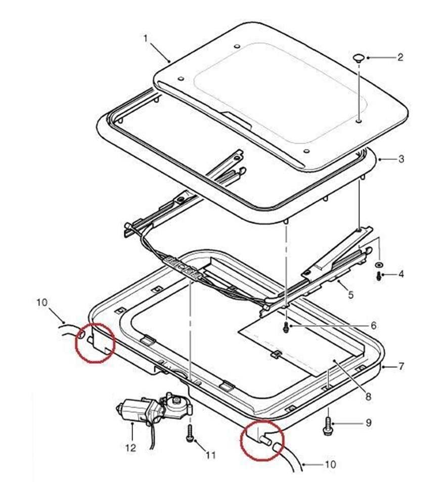 Land Rover Discovery 2 Replacement Sunroof Drains - Set of 4