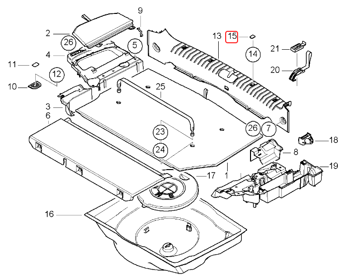 Trunk Trim Panel Screw Caps for Various BMWs - Set of 5