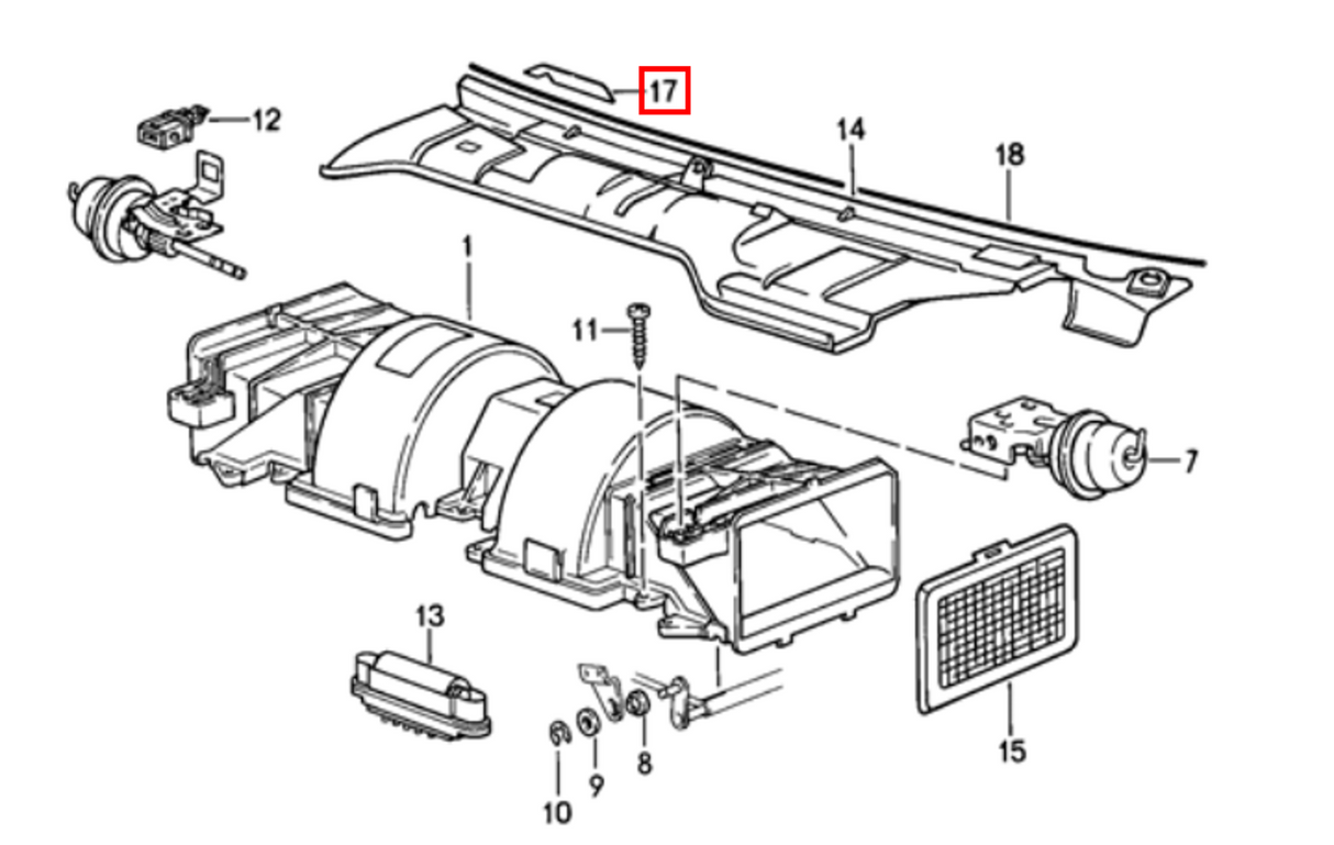 Porsche 944 Late Model Engine Cowl Trim (1985.5-1991)