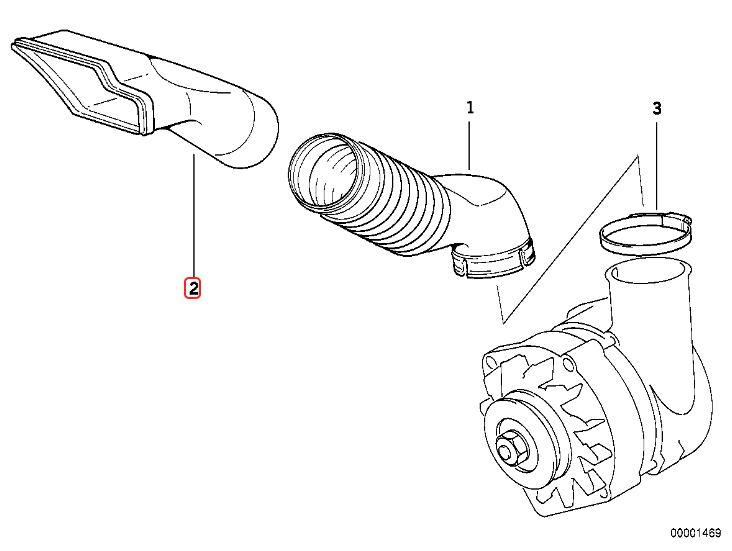 BMW E36 3-Series Alternator Cooling Duct