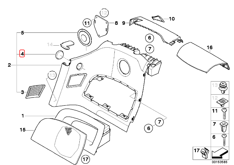 BMW Z4 Rear Side Panel Cover Caps - Set of 2