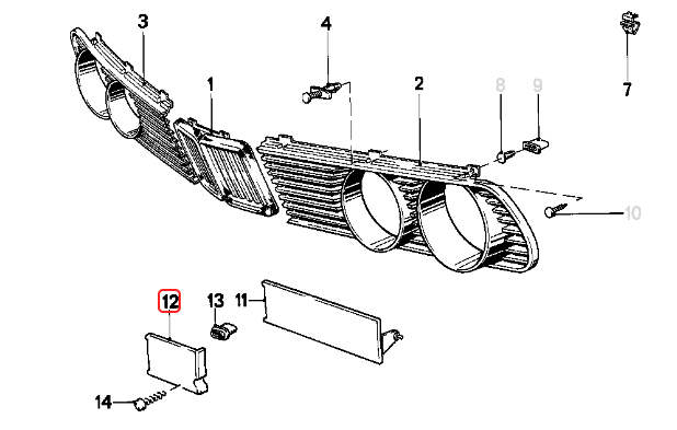 BMW E28 5-Series Euro Bumper Fog Light Covers - Left