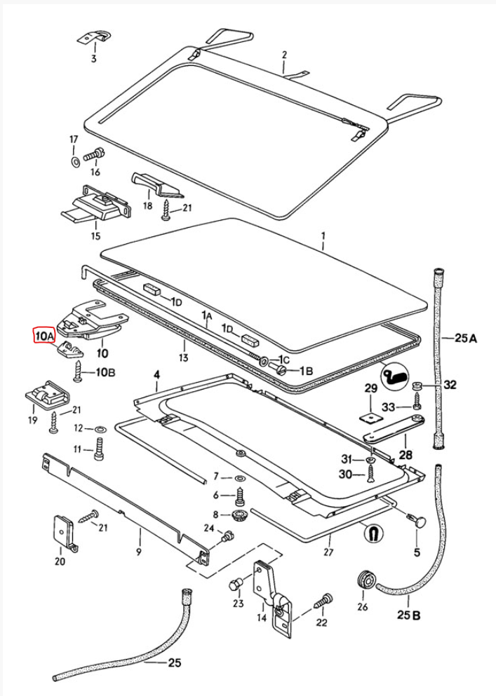 Porsche 944 Replacement Sunroof Hinge Latches