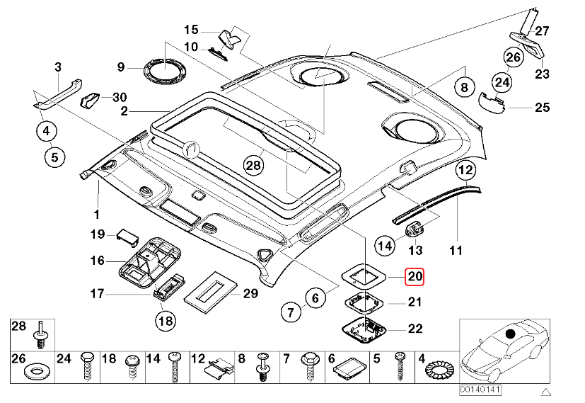 BMW E46 E39 E38 Z3 R50 R53 Alarm Module Bracket - Top