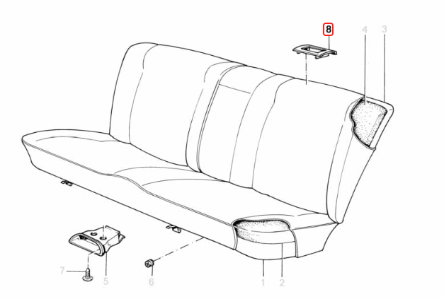 BMW E34 & E32 Rear Seat Belt Trim - 52201963121