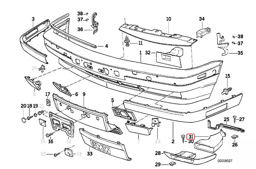 BMW E34 5-Series Front Brake Cooling Duct - Right
