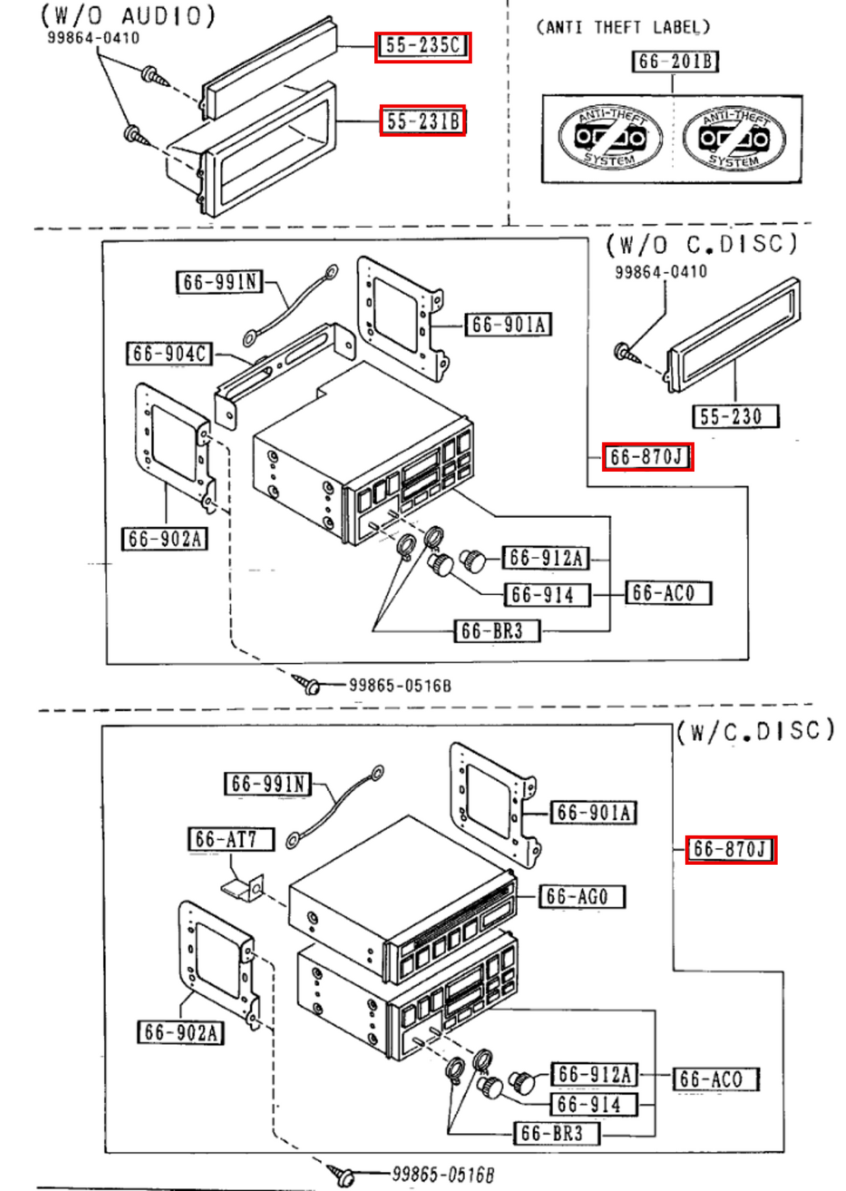 Mazda Miata NA Radio Delete Plate