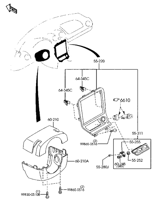 Mazda Miata MX5 NB Radio Delete Plate