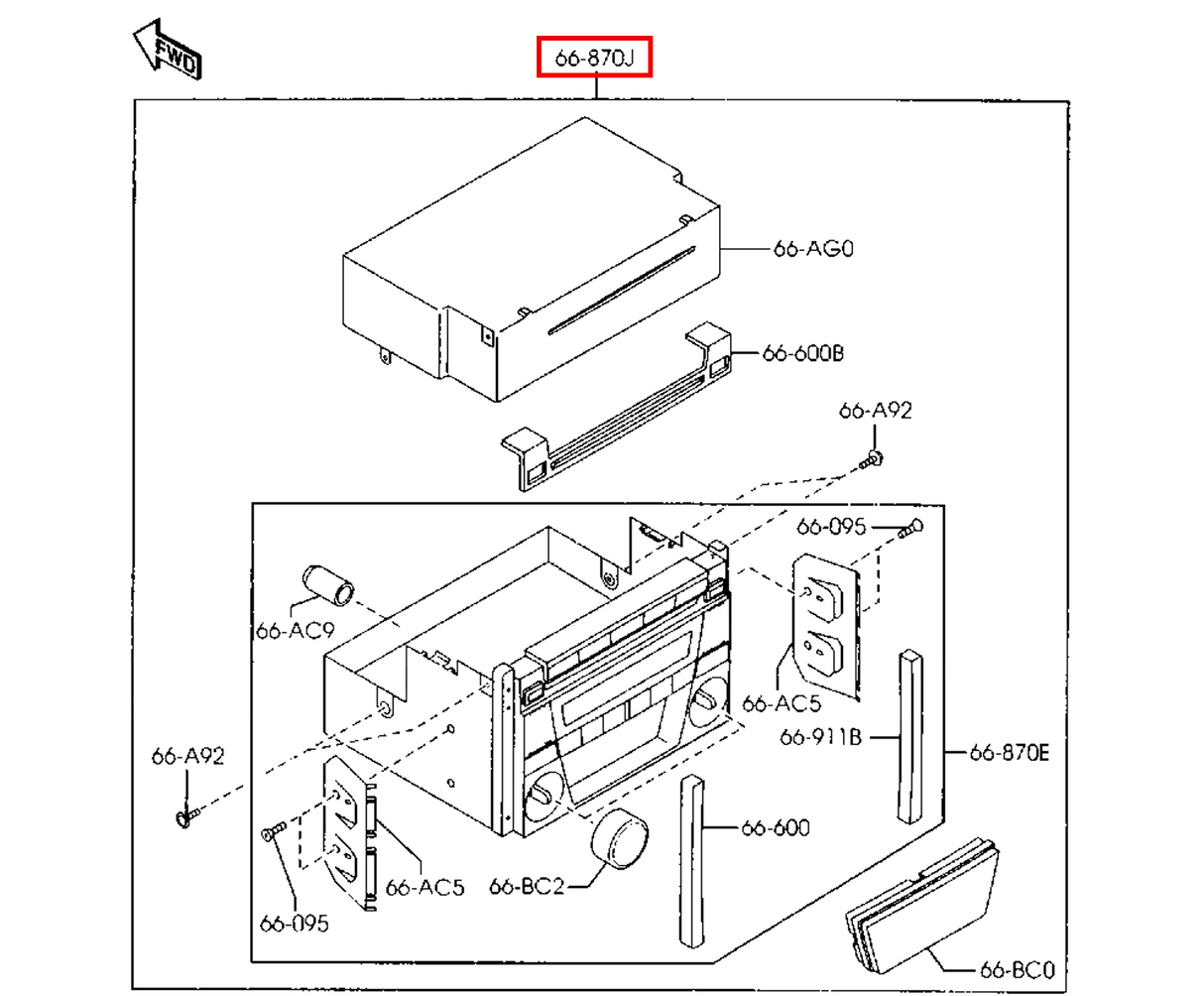 Mazda Miata MX5 NB Radio Delete Plate