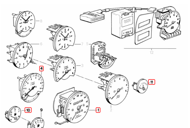 BMW E30 3-Series Black Gauge Cluster Rings