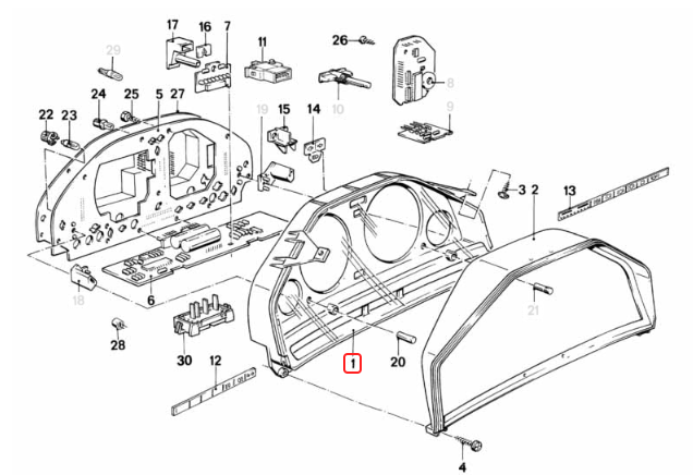 BMW E30 3-Series Black Gauge Cluster Rings