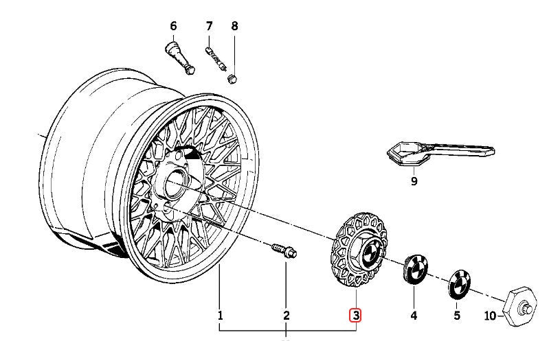 Center Cap Lock Rings for 14" BBS Style 5 Wheels - Single
