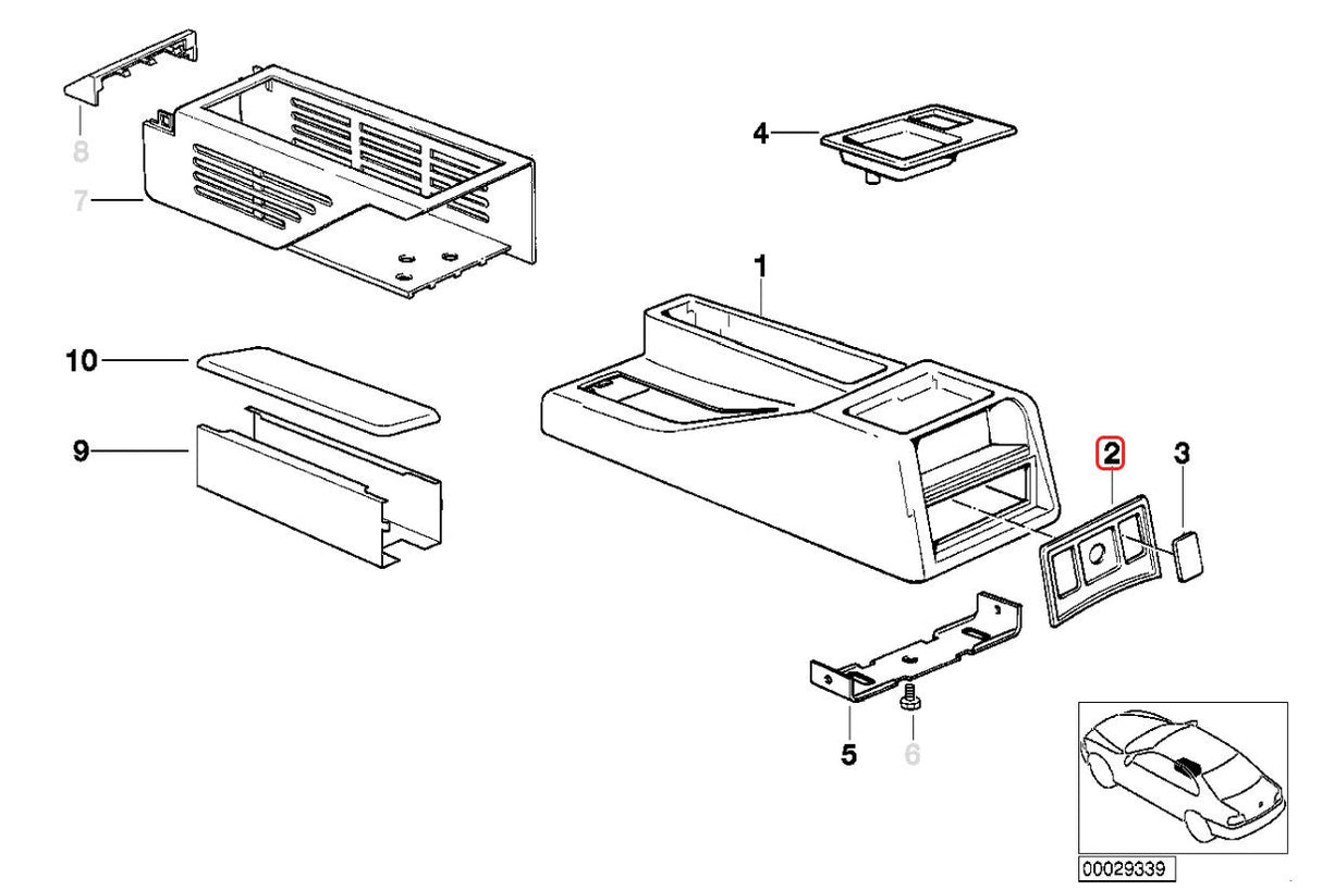 BMW E34 5-Series Rear Panel Trim - Blank