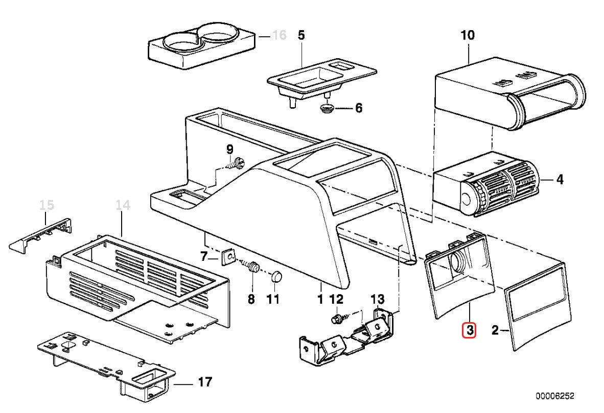 BMW E34 5-Series Rear Panel Trim - Blank