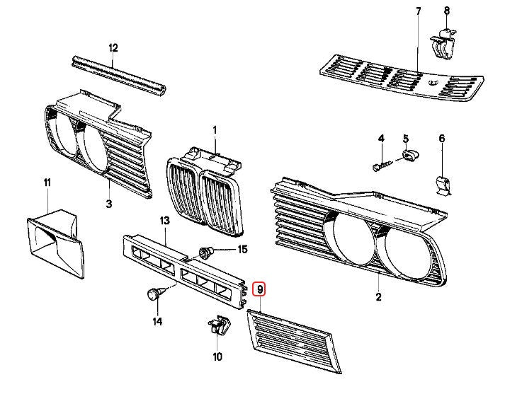 BMW E30 Late Model Fog Light Blanks - Right