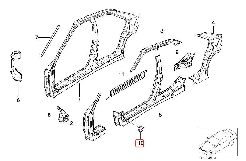 BMW E36 3-Series Sedans Jack Point Covers - Set of 4