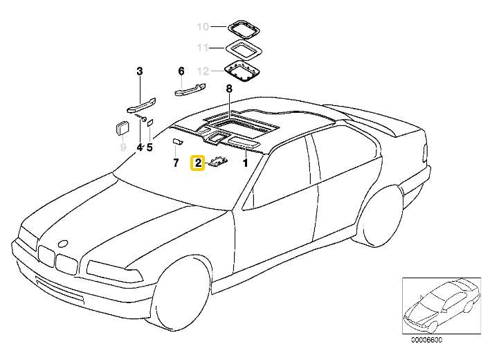 BMW E36 3-Series Sunroof Motor Cover - Sedan
