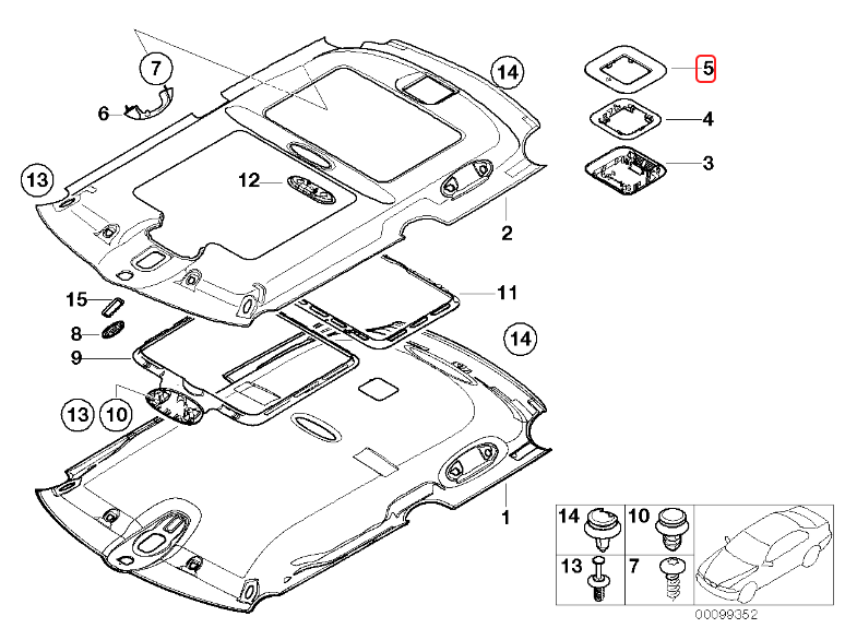 BMW E46 E39 E38 Z3 R50 R53 Alarm Module Bracket - Top