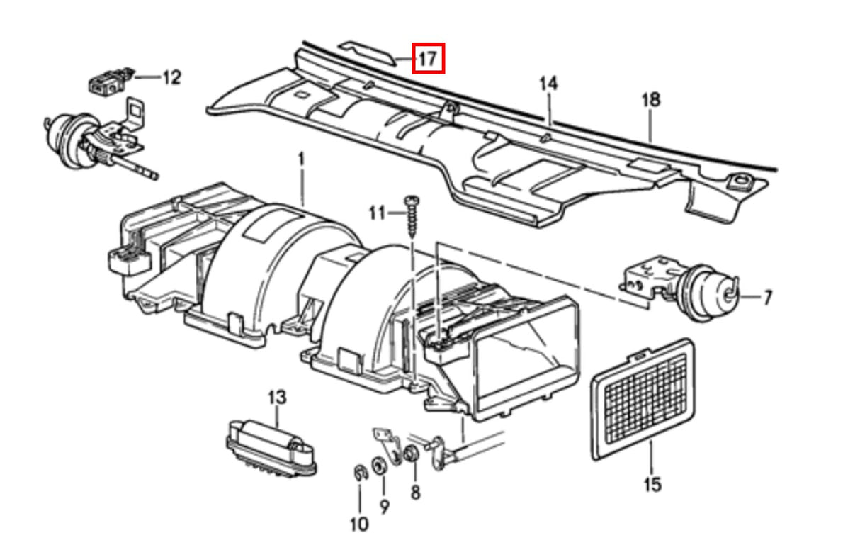 Porsche 944 Late Model Engine Cowl Trim (1985.5-1991)