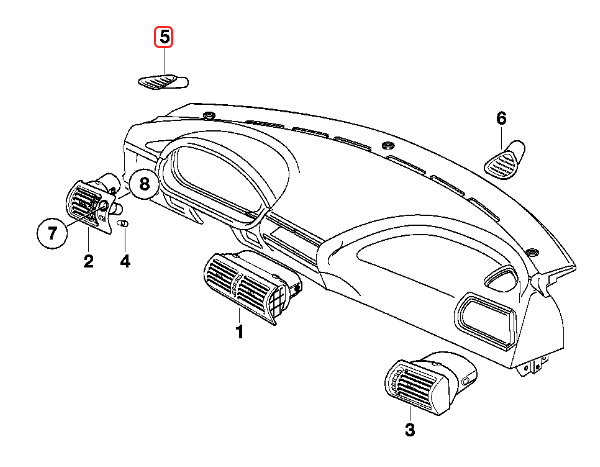 BMW Z3 Defroster Vents - Right