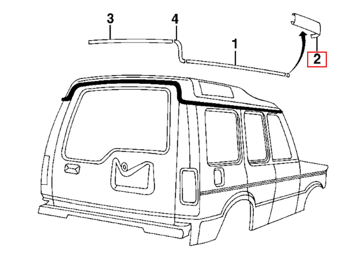 Land Rover Discovery 2 Front Rain Gutter Finishers - Right